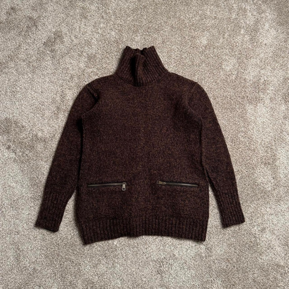 BROWN BURBERRY BRIT WOOL BLEND SWEATER